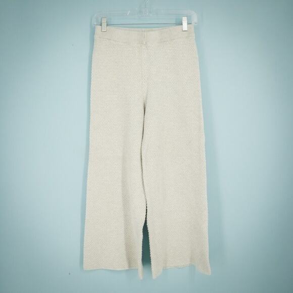 Free People Beach Size XS Gray Hailee Sweater Knit Pull On Wide Leg Cotton Pants - Picture 1 of 7